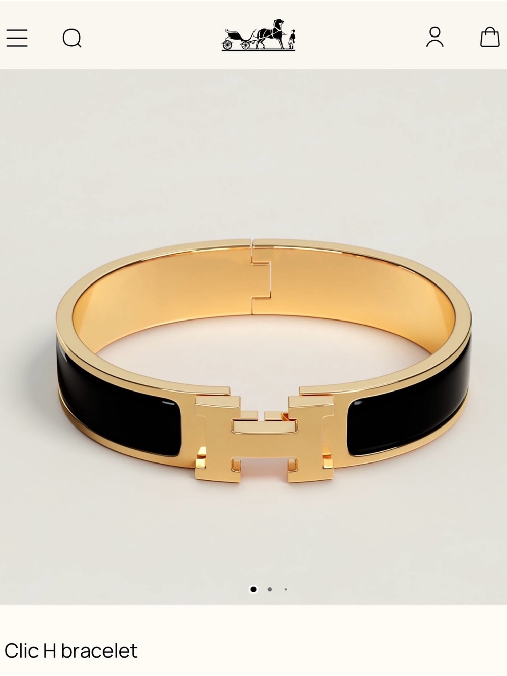 Hermes Clic H Bracelet in Black and Gold